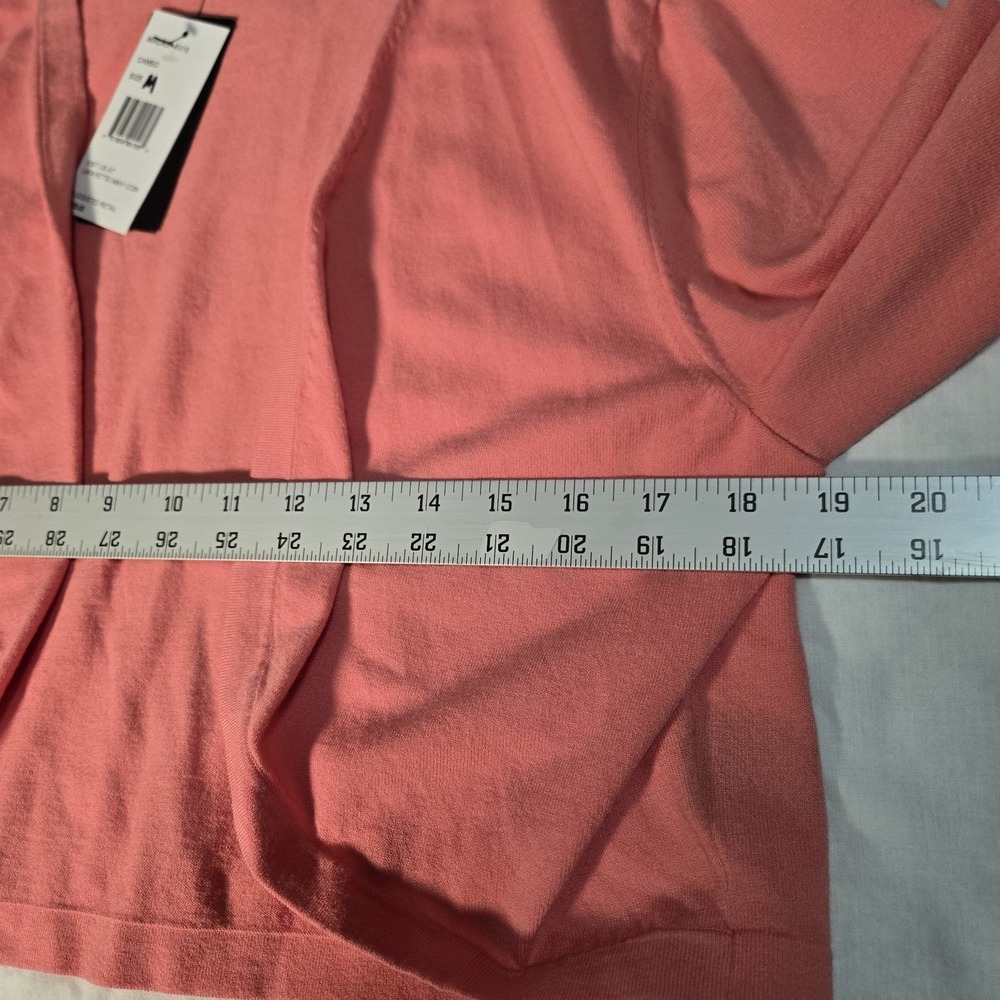 Lafayette 148 Crop Open Cardigan Short Sleeve Women's‎ XL Coral  Stretch NWT - Picture 4 of 7